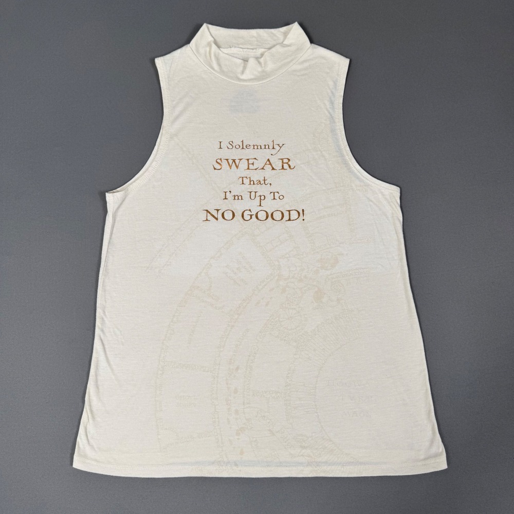 Marauder's Map Tank Top Harry Potter I Solemnly Swear Cream Size S